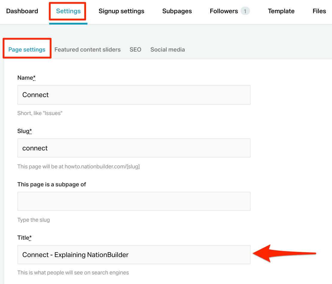 Page Settings